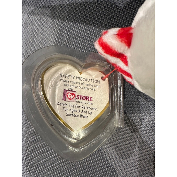 TY AMERICA (WHITE) the BEAR BEANIE BABY - MINT with MINT TAG USA Red Cross - Picture 16 of 16